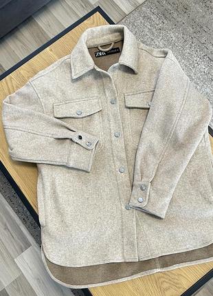 Тепла сорочка zara, пальто жіноче