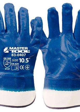 Перчатки mastertool масло-бензостойкие с твердым манжетом 10.5" (83-0407doz)