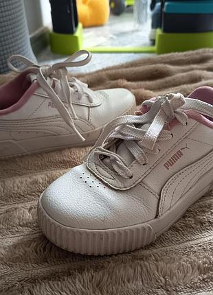 Белые кожаные кроссовки кеды пума 27 puma