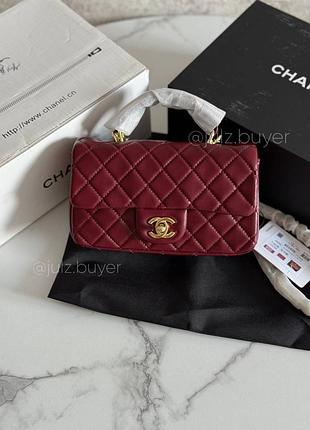 Сумка сумочка бордова міні mini flap 20 см