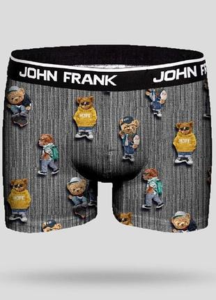 Трусы шортами мужские с мишками john frank серые jfbd325 m