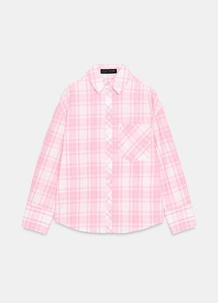 Оверсайз сорочка zara у клітинку  розмір  l ,xl