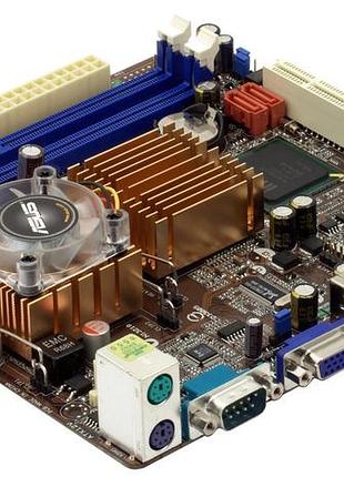Материнская плата asus itx-220 + celeron c220 (945gc, pci) бу
