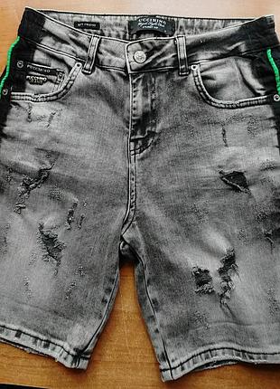 Крутые женские джинсовые шорты puccihino jeans - новые, стильные, с лампасами, туречица