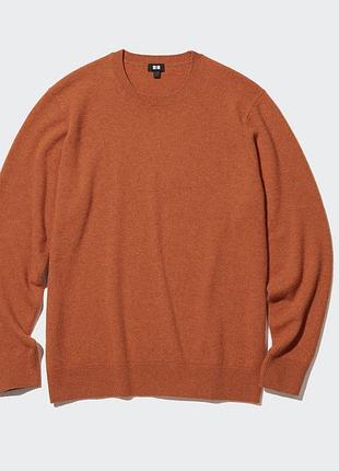 Новий.светр  кашеміровий uniqlo 100% cashmere  crew neck jumper orange оригінал.бестселлер з поточної колекції