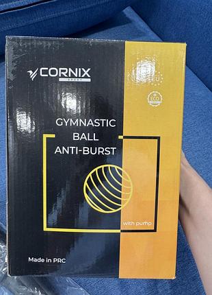 Мʼяч для фітнесу фітбол cornix 65 см anti-burst xr-0020 black