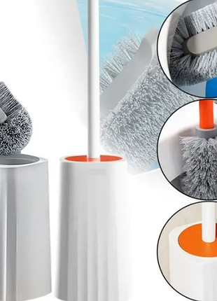 Туалетный ершик toilet brush с изогнутой щеткой для труднодоступных мест · чистящая щетка для унитаза