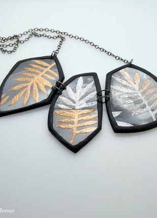 Колье "зимние листья" 6