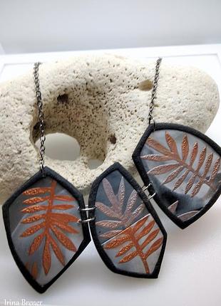 Колье "зимние листья" 7