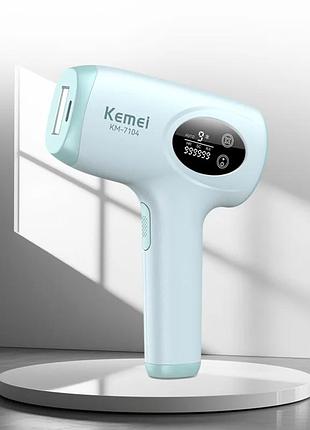 Фотоэпилятор kemei km-7104 белый • ipl-эпилятор для домашнего удаления волос на лице, ногах, руках, теле и зоне бикини