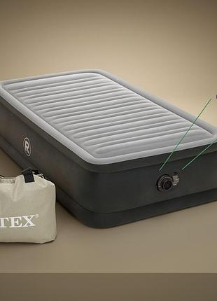 Кровать надувная детская intex, надувная кровать односпальная, кровать надувная односпальная с насосом, rfe