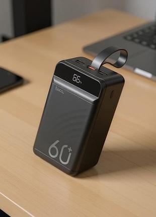 Павербанк на роутер hoco (60000 mah/ 22.5w), ліхтарик павер банк, павер банк швидка зарядка, зарядний пристрій павер банк, rfe