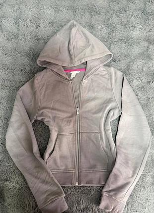 Короткая женская худи на молнии h&amp;m, серая