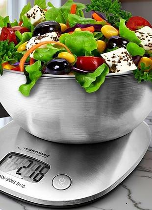Компактные электронные весы для продуктов esperanza (польша), весы кухонные с подсчетом калорий, rfe