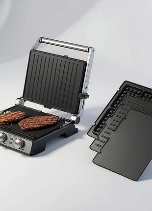 Апарат для приготування вафель 3в1 3500w zepline (німеччина), електрогриль настільний, притискний гриль вафельниця, rfe