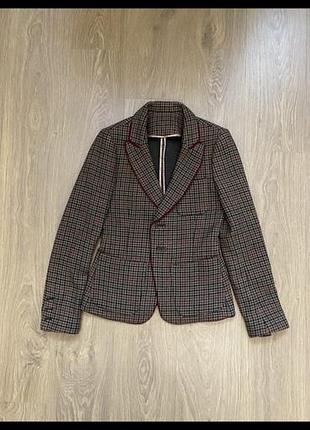 Шерстяний жакет etro milano в клітинку / оригінальний люксовий піджак італія