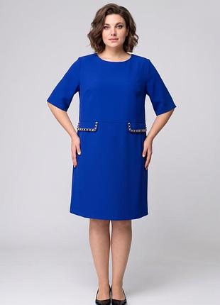 Жіноче пряме плаття miss lilium великі розміри електрик 1616708-1