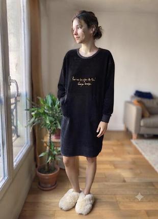 Оксамитова чорна сукня-світшот  sonia rykiel