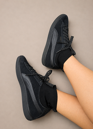 Кроссовки кеды puma suede черные натуральная замша 41 размер 27 см женские мужские унисекс