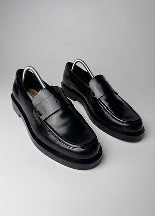 Шкіряні туфлі лофери h&m leather