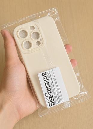 Силіконовий чохол для iphone 14 pro — молочний / слонова кістка (новий, захист камер)