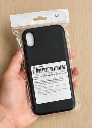 Силіконовий чохол для iphone xr — чорний / black (liquid silicone, новий)