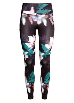Лосины в орхидеи цветочный принт h&m  xl