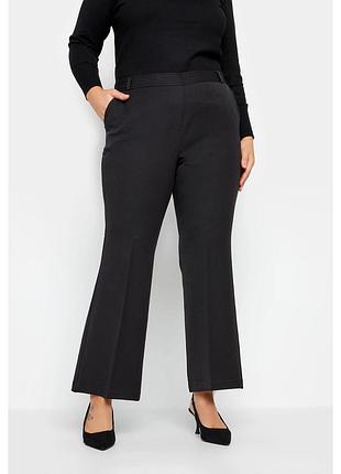 Качественные высокие классические черные брюки slim boot, батал р.24