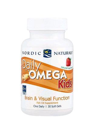 Омега-3 для дітей nordic naturals daily omega kids 30 м'яких жувальних капсул з полуничним смаком