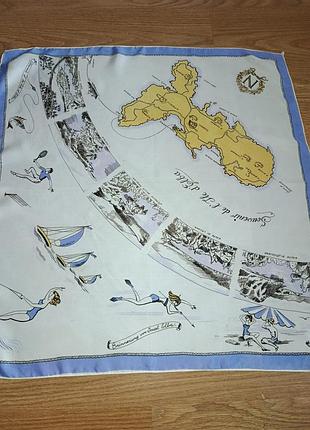 Стильный винтажный шелковый платок souvenir de l`ile d'elba, имталия