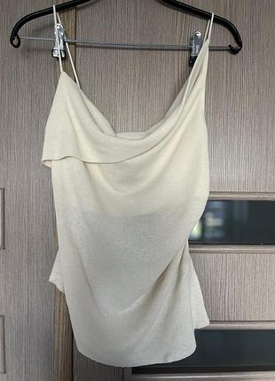 Літній топ massimo dutti, колір молочний, розмір s, 100% cotton