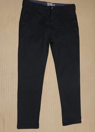 Плотные черные эластичные  х/б брюки m&s skinny fit англия 34/30