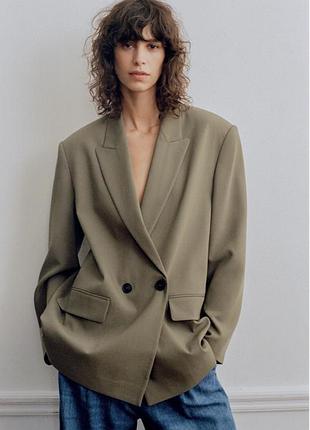 Піджак zara oversize оливковий, розмір s, ідеальний стан