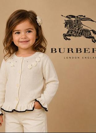 Стильна кофта на гудзиках кардиган з вишивкою burberry