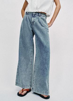 Джинси z1975 wide leg з защипами від zara