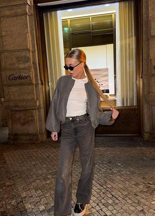 Джинсы zara высокая посадка и необработанный край