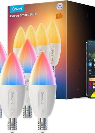 Умная лампочка govee e14 [класс энергопотребления f] умные led лампочки govee smart e14 rgbww wi-fi bluetooth 5 вт комплект 4 шт
