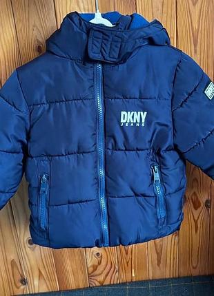 💙 дитяча утеплена курточка dkny jeans 💙  стильна темно-синя курточка від dkny