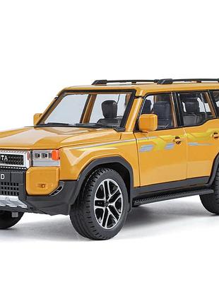 Масштабная модель toyota land cruiser prado j250 1:24, металлическая машинка, свет фар, звук двигателя, открываются двери