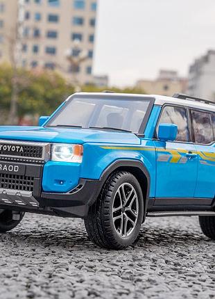 Модель toyota land cruiser prado j250 1:24 металлическая, внедорожник, светятся фары, звуковые эффекты, инерционная
