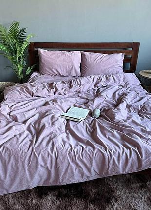 Постельное белье washed cotton сиреневый комплект (полуторный, двуспальный, евро, семейный)