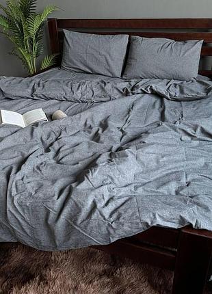 Постельное белье washed cotton графитовый комплект (полуторный, двуспальный, евро, семейный)