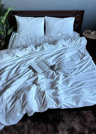 Постільна білизна washed cotton молочний комплект (полуторний,двоспальний,євро,сімейний)