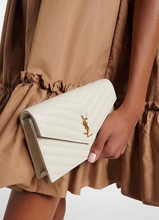 Клатч молочний білий ysl
