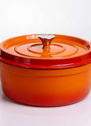 Кокотниця чавунна емальована 6 л, помаранчевий yiwu hp-flg-6 orange