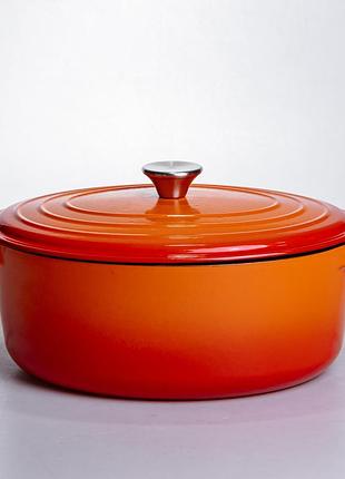 Гусятница чугунная эмалированная 6 л, оранжевый yiwu hp-flg-17 orange