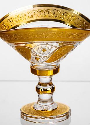 Конфетница стеклянная bogema gold 15 см yiwu hp-34-134