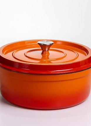 Кокотница чугунная эмалированная 7,5 л, оранжевый yiwu hp-flg-7 orange