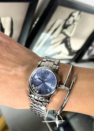 Годинник chopard happy sport 36mm циферблат неймовірного блакитного кольору