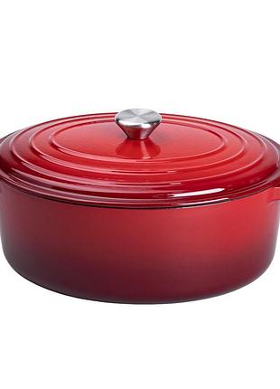 Гусятница чугунная эмалированная 6 л, красный yiwu hp-flg-17 red
